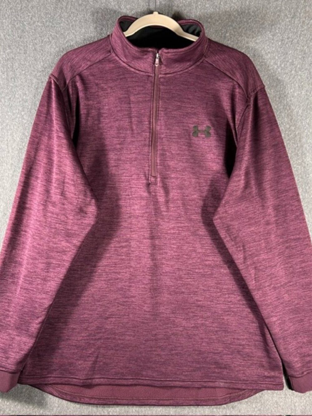 Under Armour Coldgear Qtr Zip Pullover Mens Sz XL Heathered Eggplant NEW